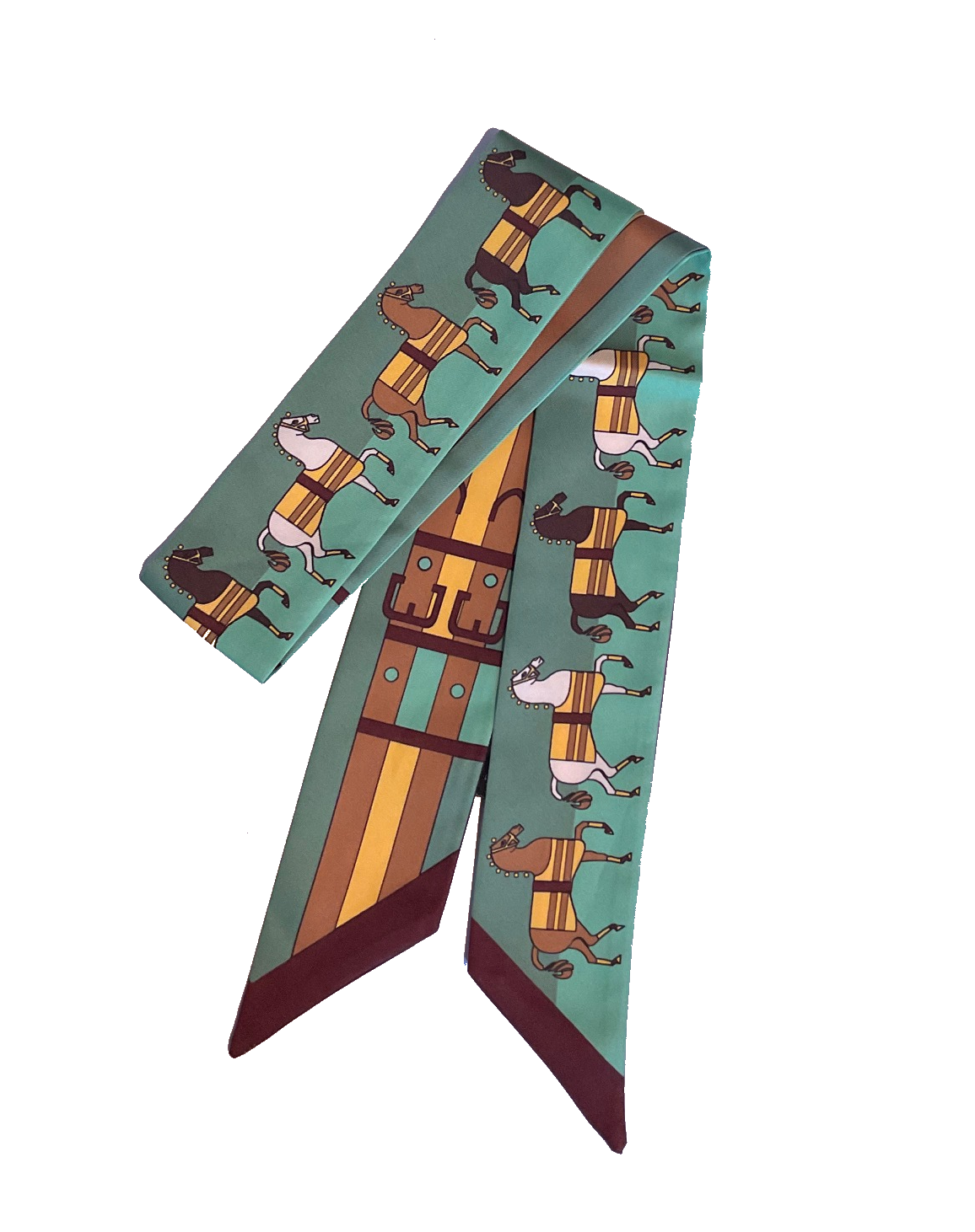 PAULETTE Horse Design Twilly Scarf, Hair or Handbag Tie - 85 x 5 cms