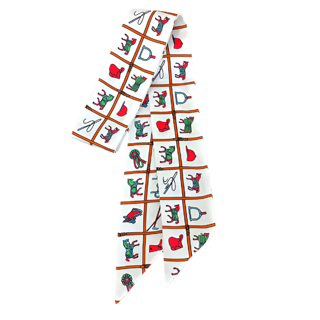 CARTER Horse Design Twilly Scarf, Hair or Handbag Tie - 85 x 5 cms