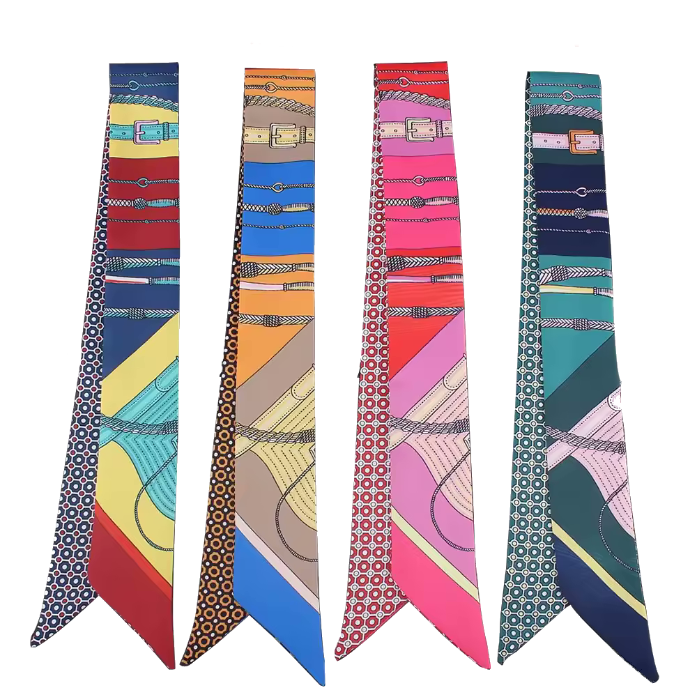 MILAN Horse Design Twilly Scarf, Hair or Handbag Tie - 85 x 5 cms