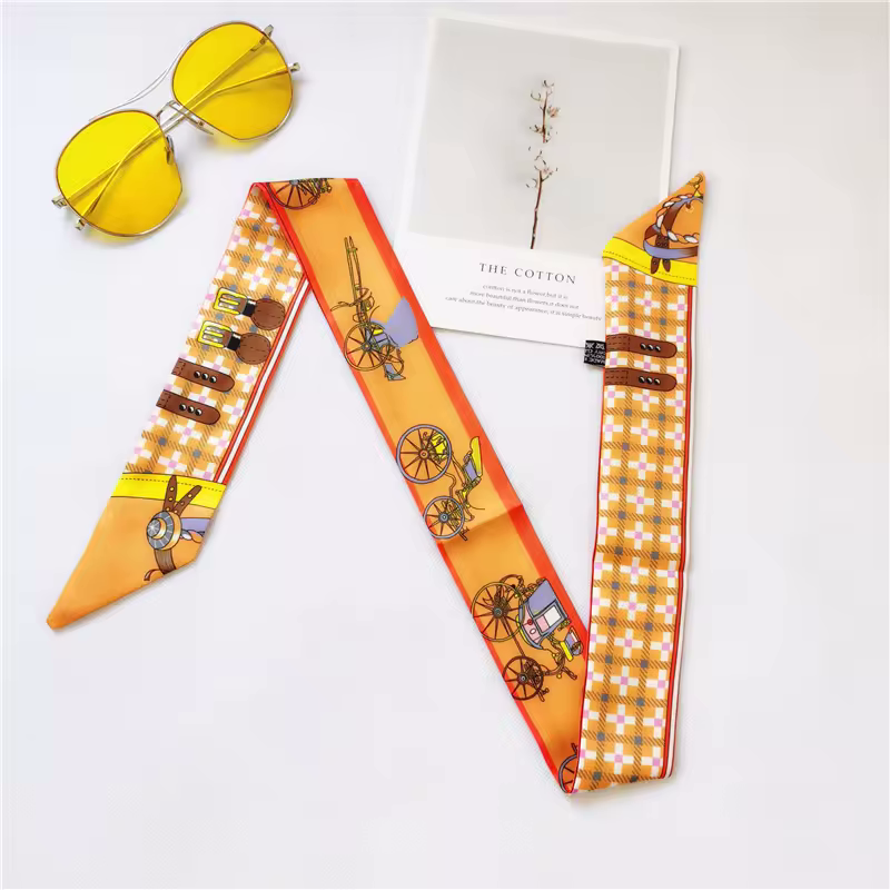 CHRISTINA Horse Design Twilly Scarf, Hair or Handbag Tie - 85 x 5 cms