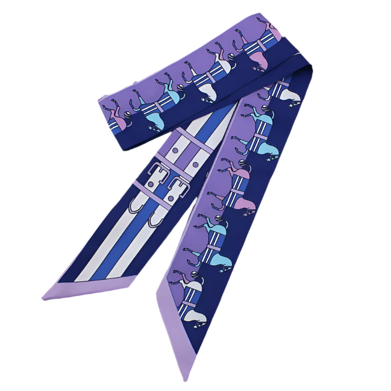 PAULETTE Horse Design Twilly Scarf, Hair or Handbag Tie - 85 x 5 cms