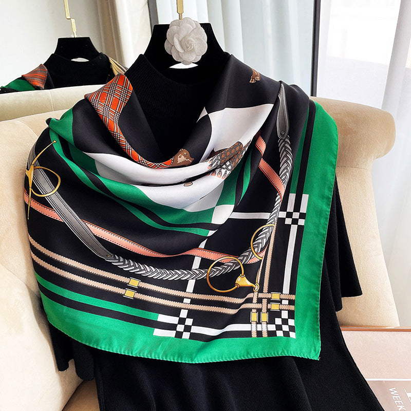 CELIA Horse Design Twill Scarf - 90 x 90 cms