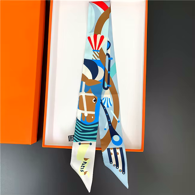 GIVERNY Horse Design Twilly Scarf, Hair or Handbag Tie - 85 x 5 cms
