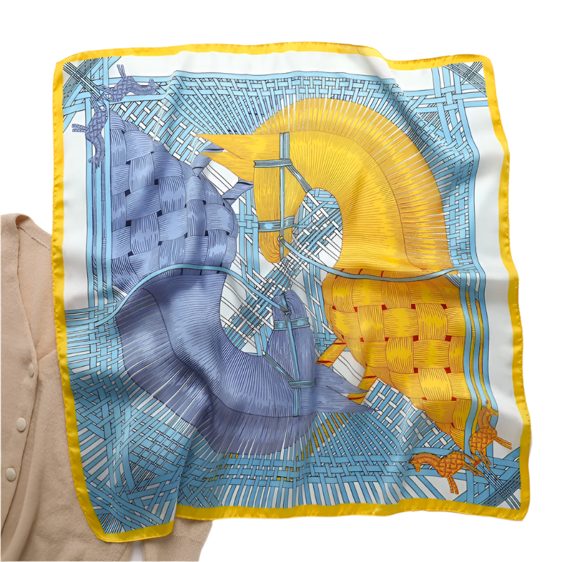 GABRIELLA Horse Design, Satin Scarf - 70 x 70 cms