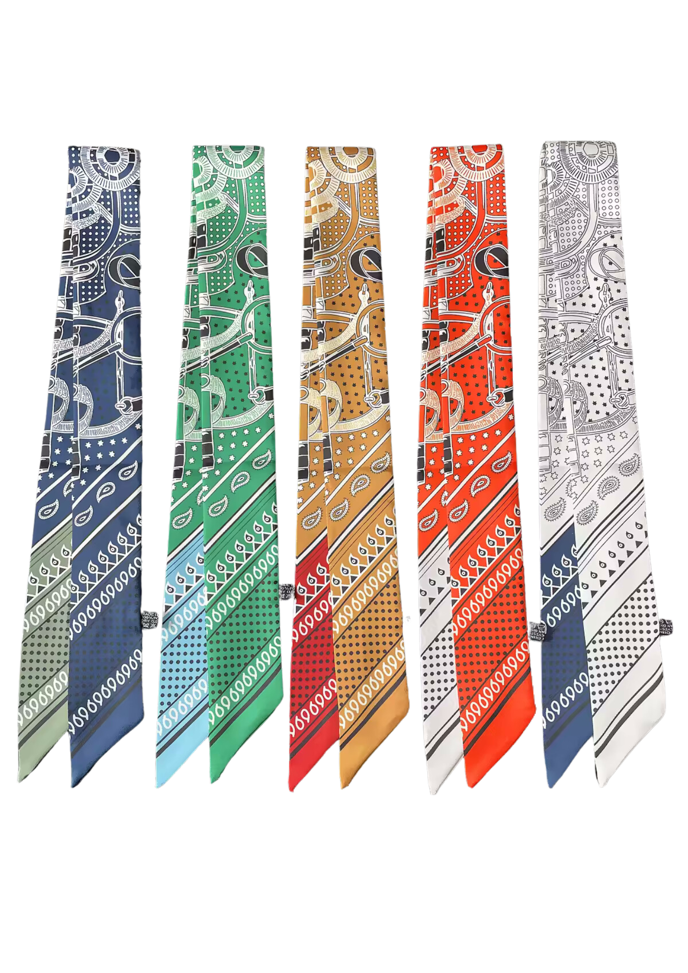 ATLANTA Horse Design Twilly Scarf, Hair or Handbag Tie - 85 x 5 cms