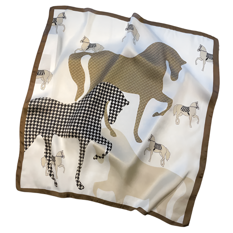 LAYLA Horse Design, Satin Scarf - 70 x 70 cms