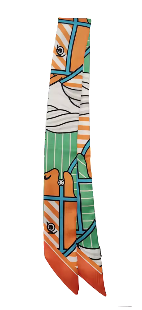 ROME Horse Design Twilly Scarf, Hair or Handbag Tie - 85 x 5 cms