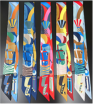 GIVERNY Horse Design Twilly Scarf, Hair or Handbag Tie - 85 x 5 cms