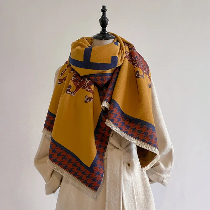 FAYE Horse Design, Cashmere Blend Pashmina/Shawl - 180 x 65 cms