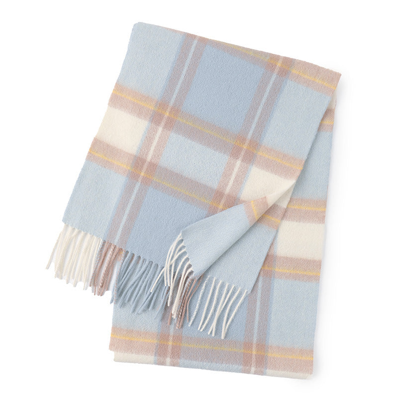 GEORDI Pure Cashmere Plaid Scarf - 164 x 46 cms
