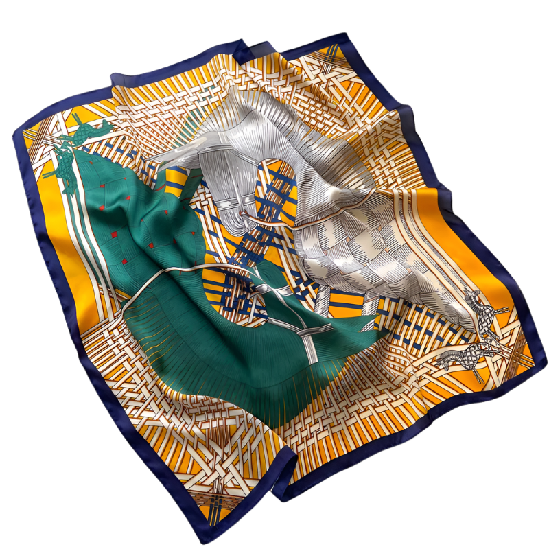 GABRIELLA Horse Design, Satin Scarf - 70 x 70 cms