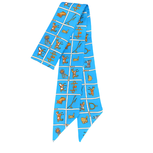 CARTER Horse Design Twilly Scarf, Hair or Handbag Tie - 85 x 5 cms