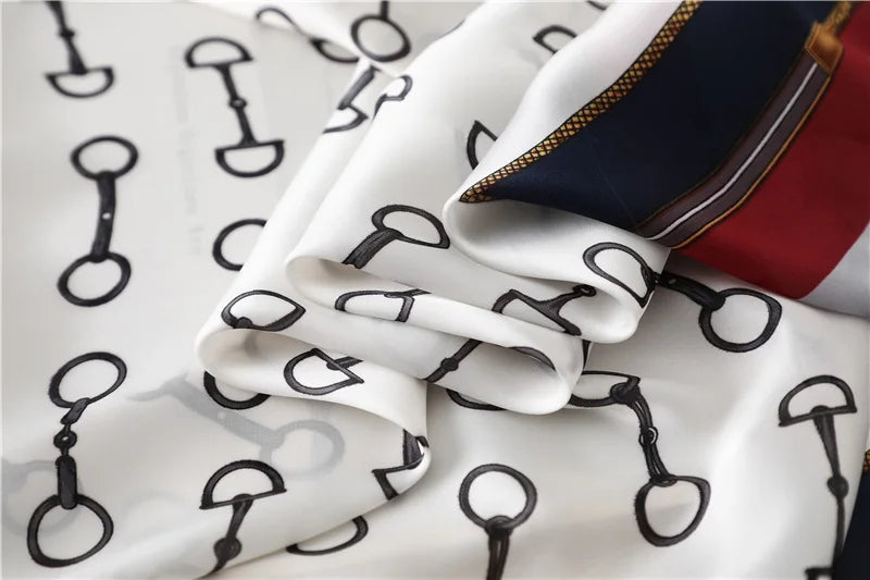 ADDISON 70 Horse Design, Man-Made Silk Scarf - 70 x 70 cms