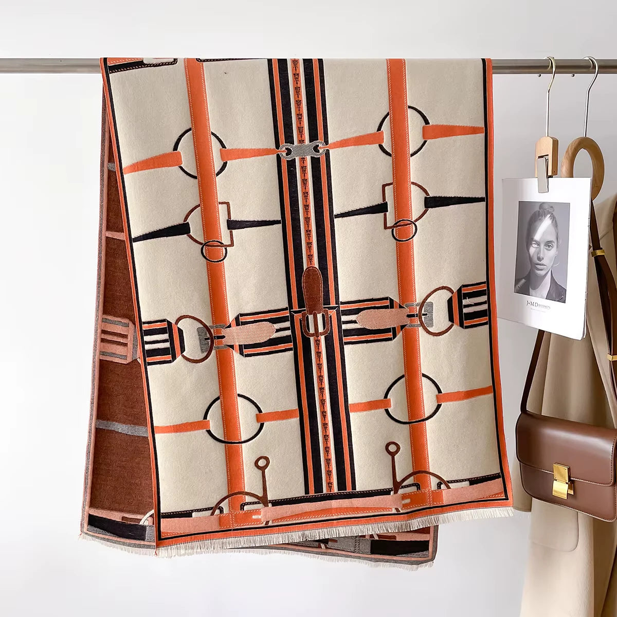 BRYNN Horse Design, Cashmere Blend Pashmina/Shawl - 180 x 65 cms