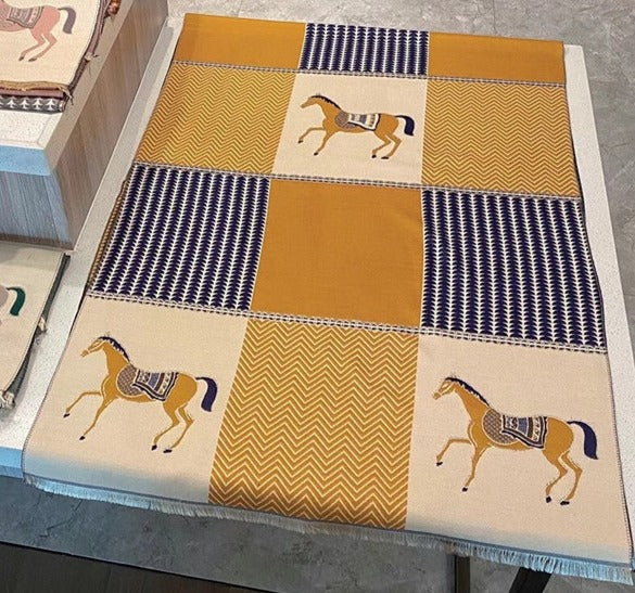 QUINN Horse Design Cashmere Blend Pashmina/Shawl - 180 x 65 cms