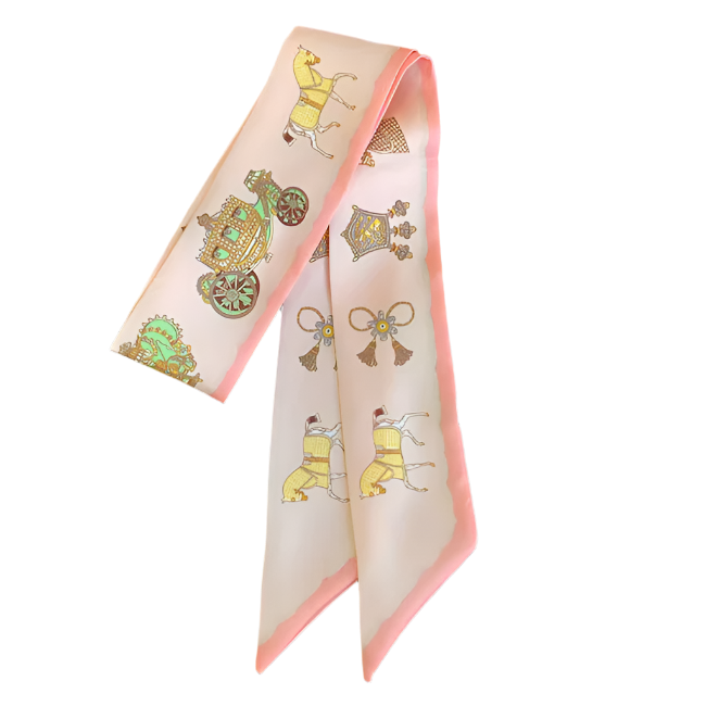 CHANTAL Horse Design Twilly Scarf, Hair or Handbag Tie - 85 x 5 cms
