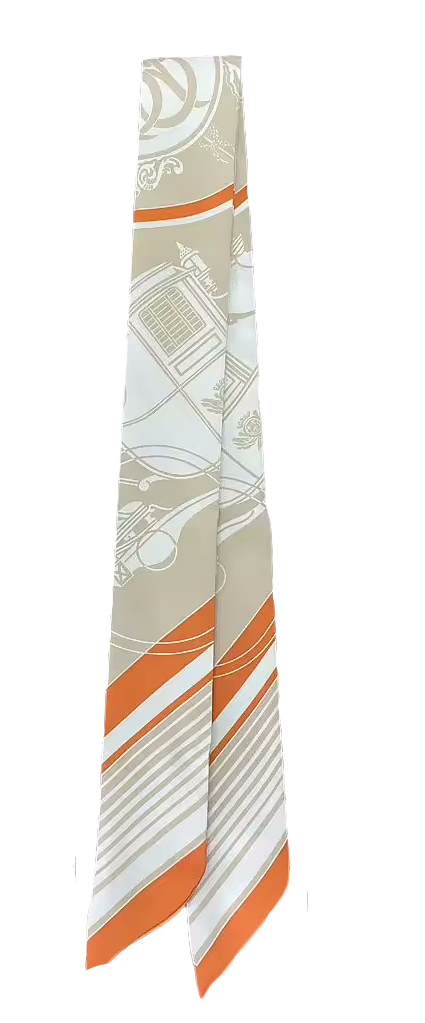 POMONA Horse Design Twilly Scarf, Hair or Handbag Tie - 85 x 5 cms