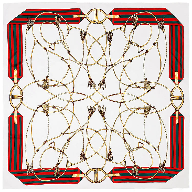 WINONA Horse Design, Man-Made Silk Twill Scarf - 100 x 100 cms
