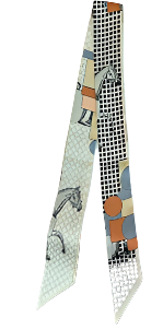 MATILDA Horse Design Twilly Scarf, Hair or Handbag Tie - 85 x 5 cms