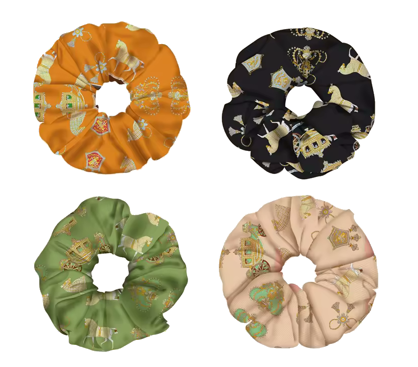 CANNE SCRUNCHIE Horse Design, Twill Scrunchie
