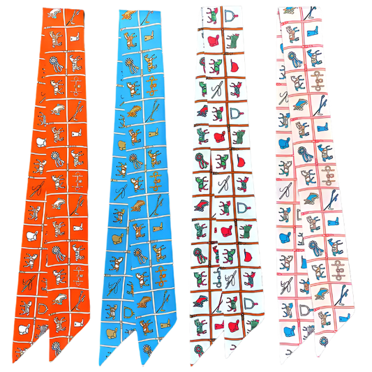 CARTER Horse Design Twilly Scarf, Hair or Handbag Tie - 85 x 5 cms
