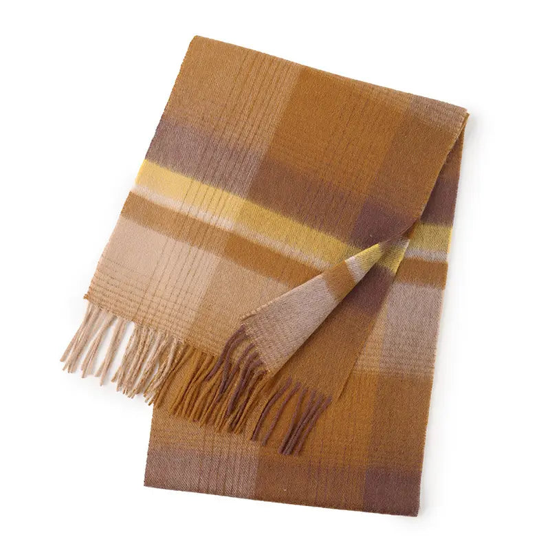GEORDI Pure Cashmere Plaid Scarf - 164 x 46 cms
