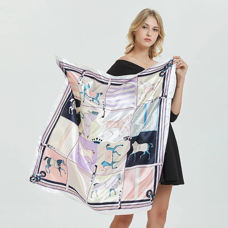IRIS Horse Design, Satin Scarf - 90 x 90 cms