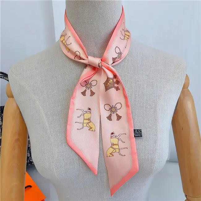 CHANTAL Horse Design Twilly Scarf, Hair or Handbag Tie - 85 x 5 cms