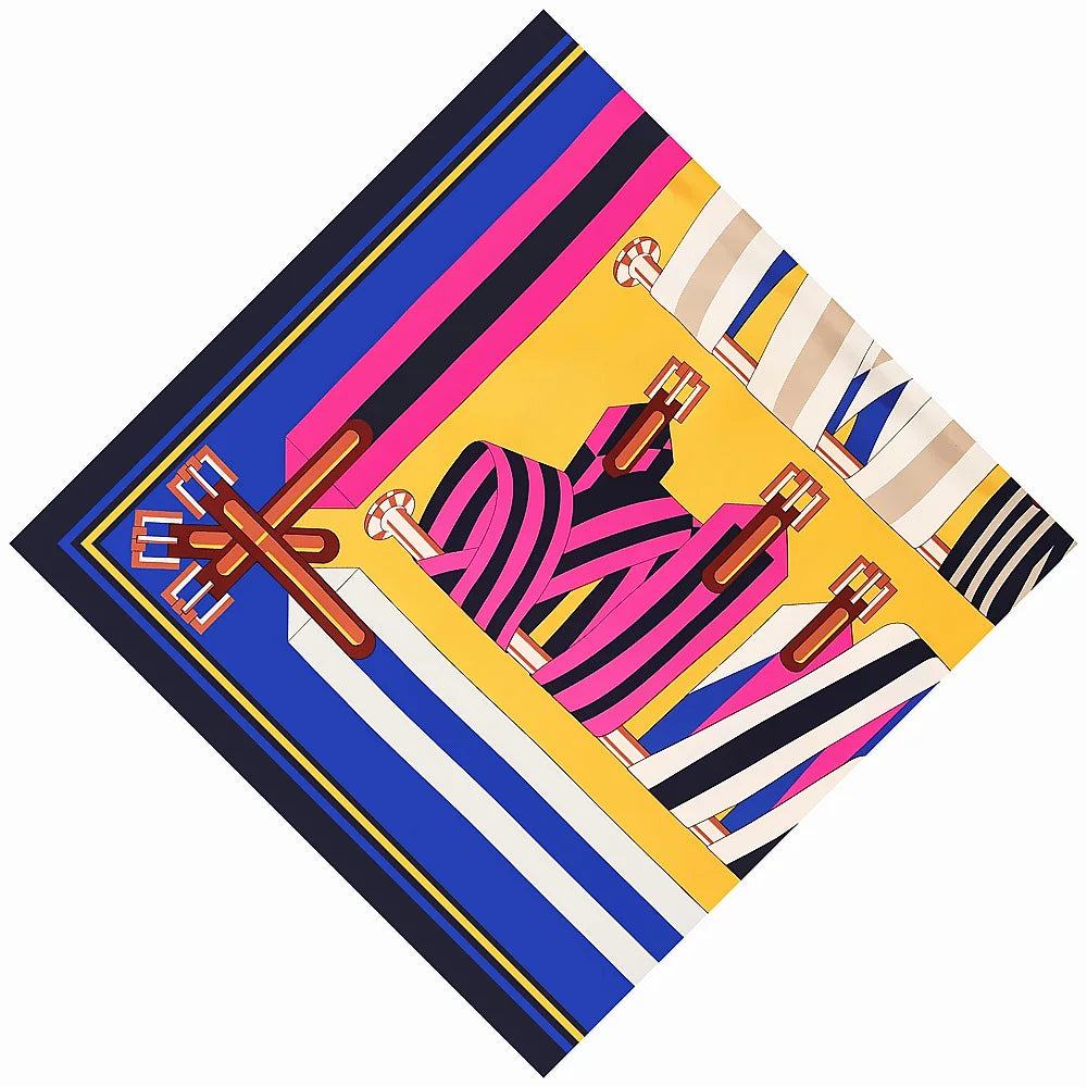 LUNA Horse Design, Made-Made Silk Twill Scarf - 130 x 130 cms
