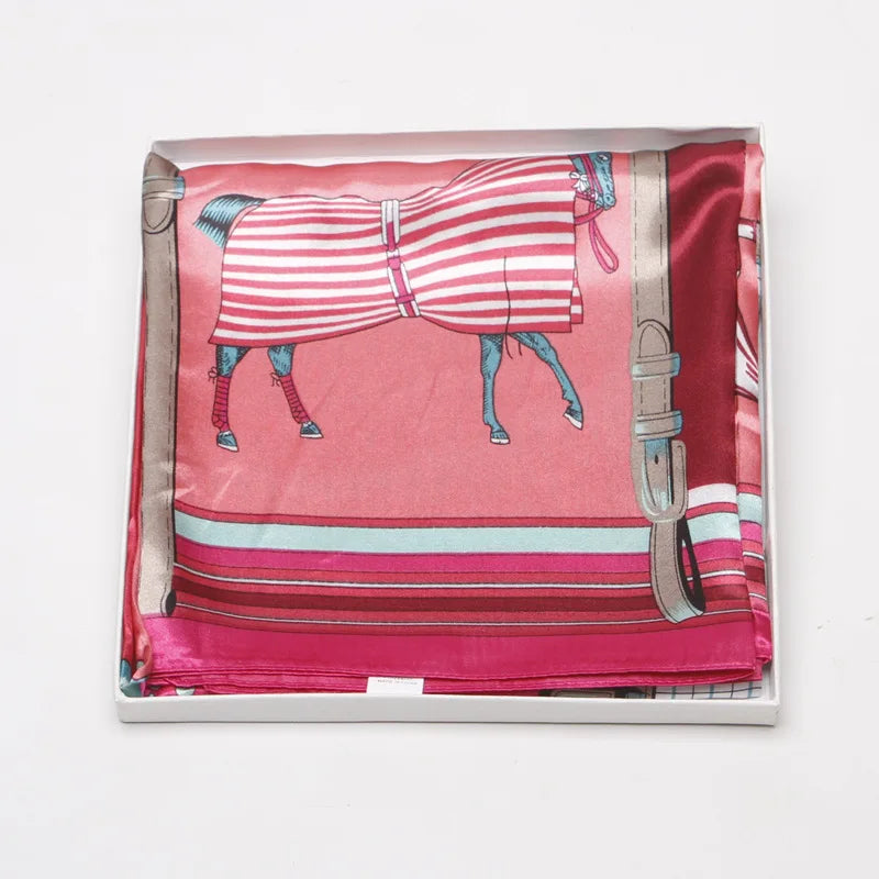 IRIS Horse Design, Satin Scarf - 90 x 90 cms