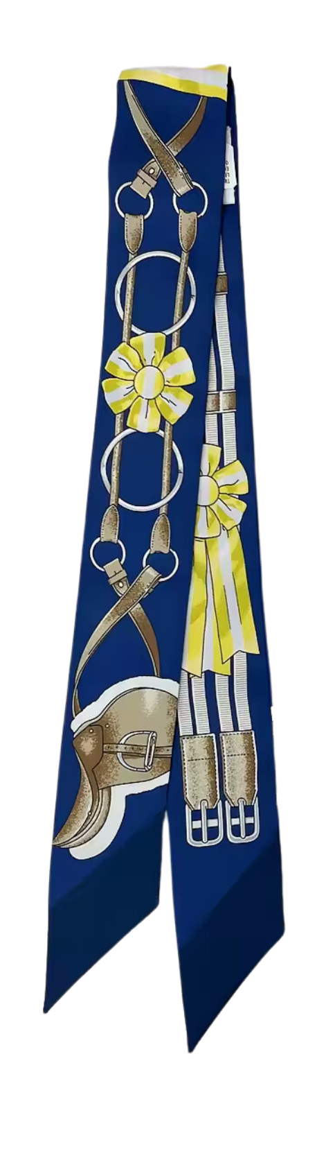 ORLANDO Horse Design Twilly Scarf, Hair or Handbag Tie - 85 x 5 cms PURE SILK