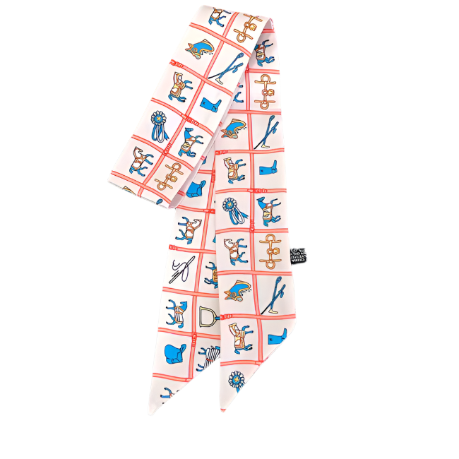 CARTER Horse Design Twilly Scarf, Hair or Handbag Tie - 85 x 5 cms