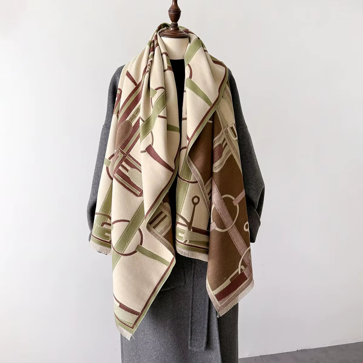 BRYNN Horse Design, Cashmere Blend Pashmina/Shawl - 180 x 65 cms