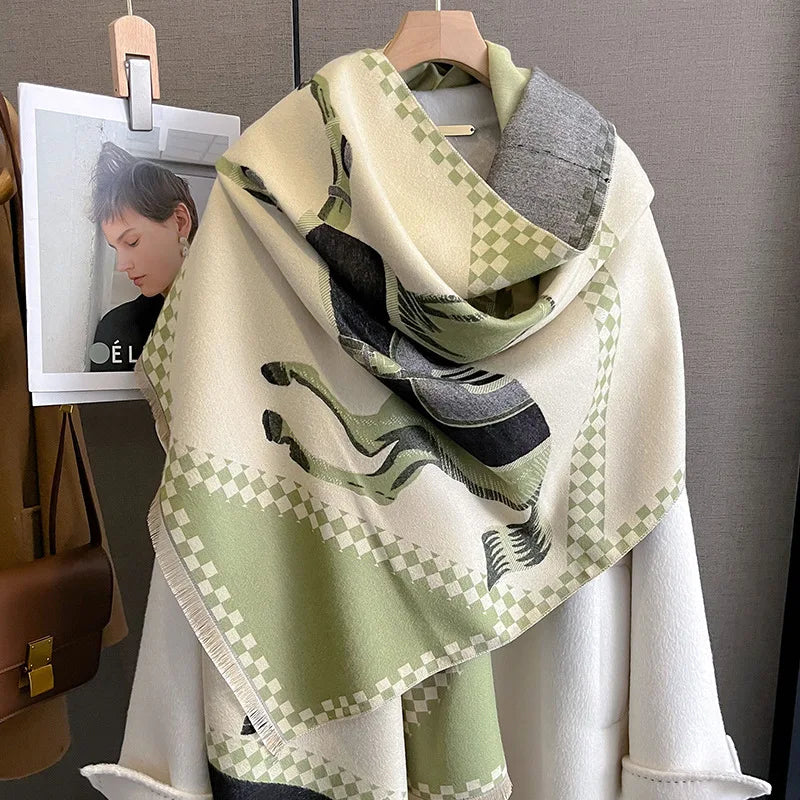 KERRYN Horse Design, Cashmere Blend Pashmina/Shawl - 180 x 65 cm