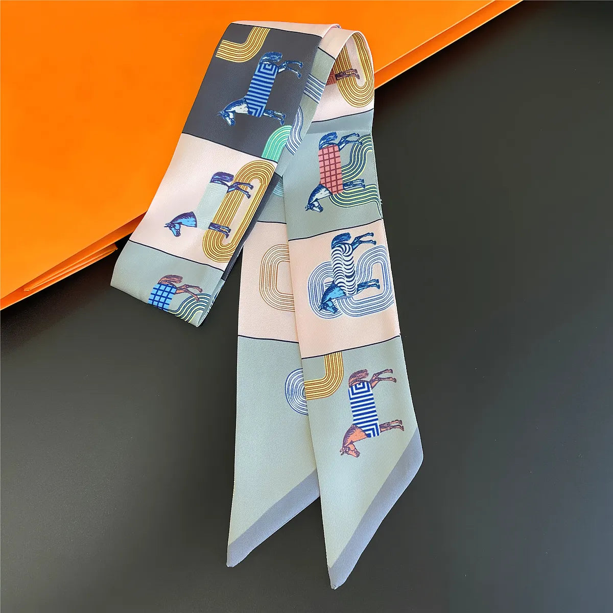 LYON Horse Design Twilly Scarf, Hair or Handbag Tie - 85 x 5 cms
