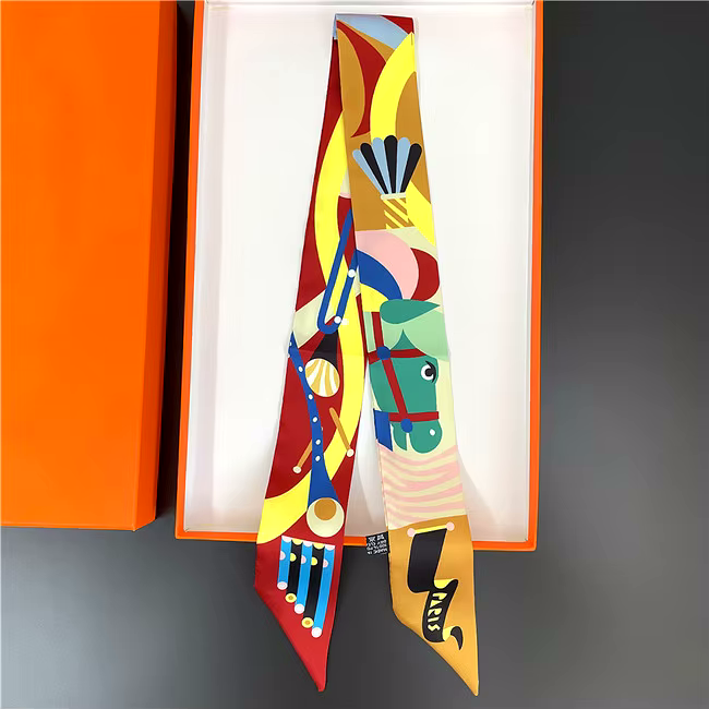 GIVERNY Horse Design Twilly Scarf, Hair or Handbag Tie - 85 x 5 cms