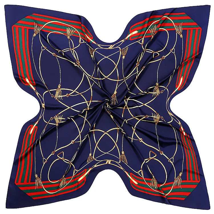 WINONA Horse Design, Man-Made Silk Twill Scarf - 100 x 100 cms