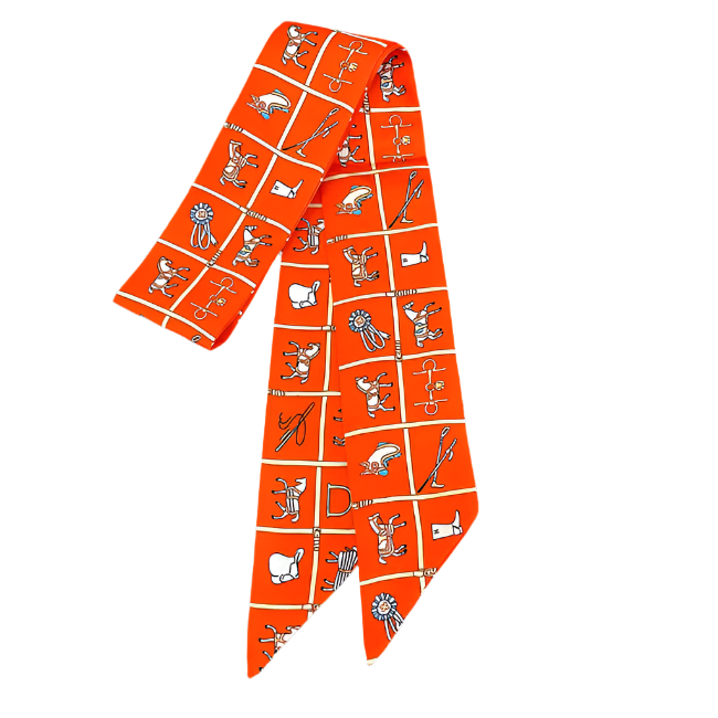 CARTER Horse Design Twilly Scarf, Hair or Handbag Tie - 85 x 5 cms