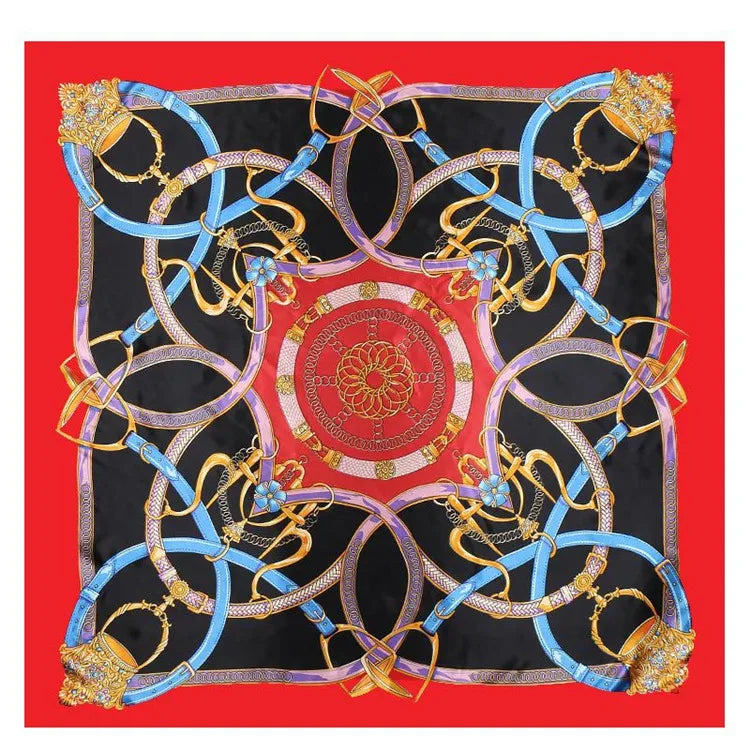 PEARL Horse Design Satin Scarf - 90 x 90 cms