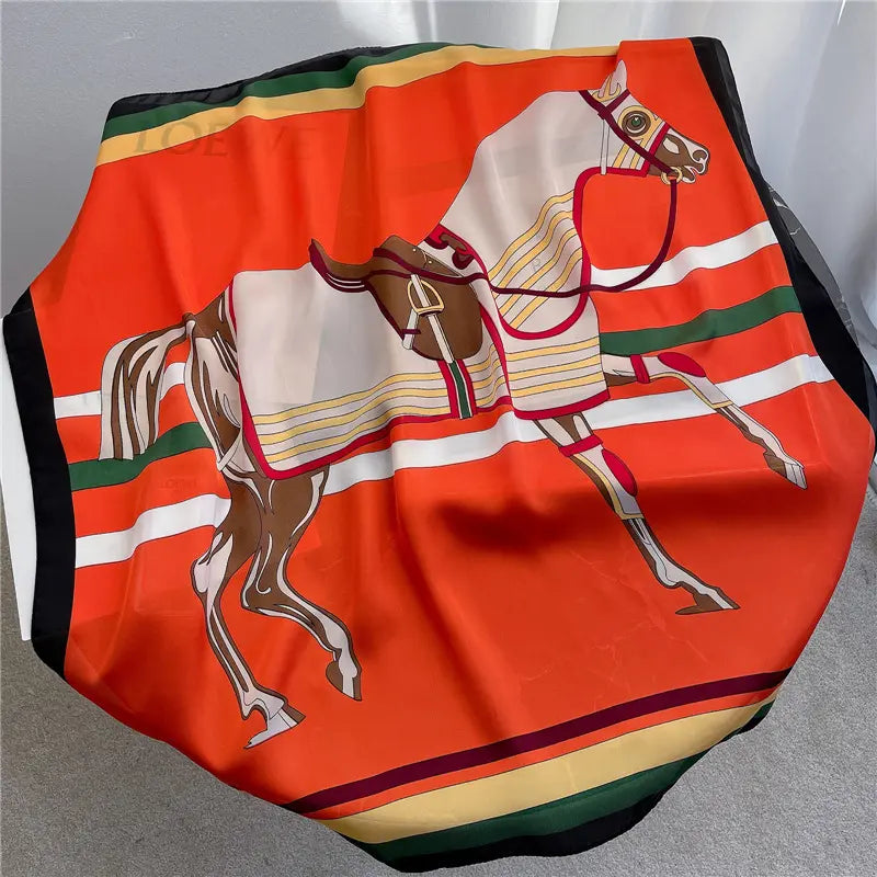 MAREN Horse Design, Satin Scarf - 70 x 70 cms