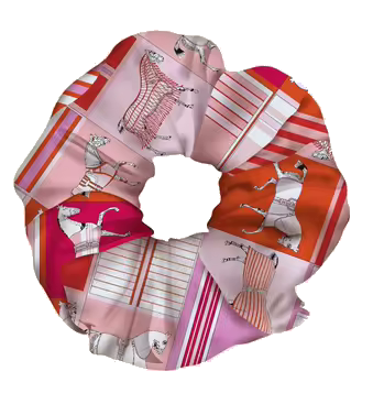 FELICITY SCRUNCHIE Horse Design, Twill Scrunchie