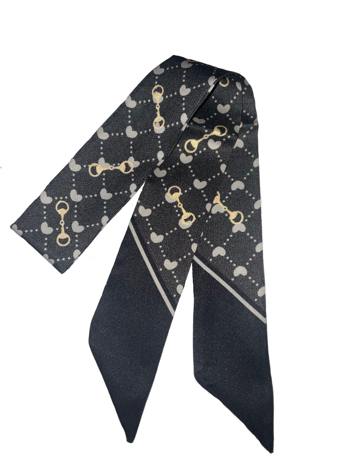 CORINTHIA Horse Design Twilly Scarf, Hair or Handbag Tie - 85 x 5 cms
