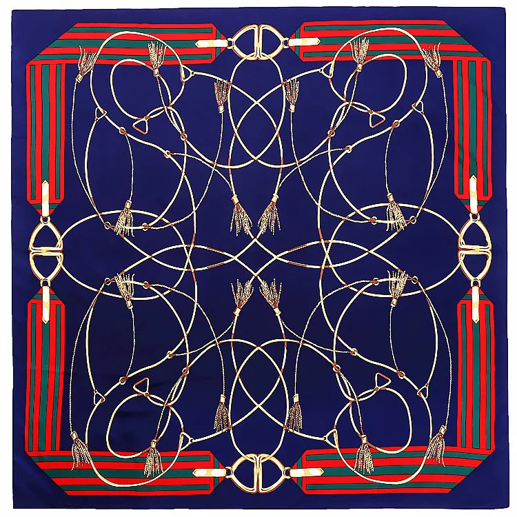 WINONA Horse Design, Man-Made Silk Twill Scarf - 100 x 100 cms