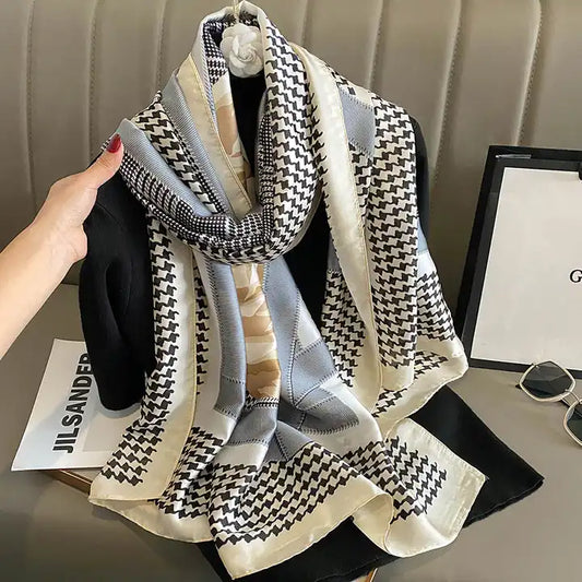 PHILIPPA Horse Design, Man-Made Silk Scarf - 180 x 90 cms