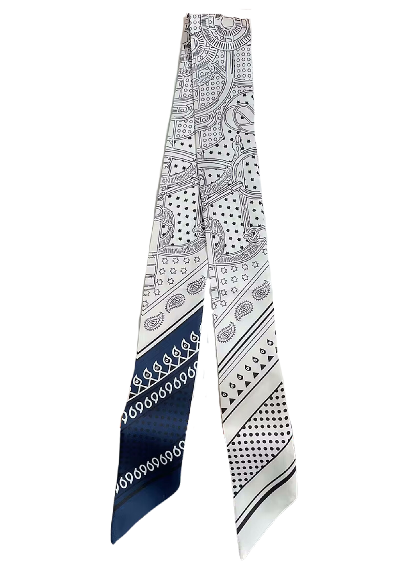 ATLANTA Horse Design Twilly Scarf, Hair or Handbag Tie - 85 x 5 cms