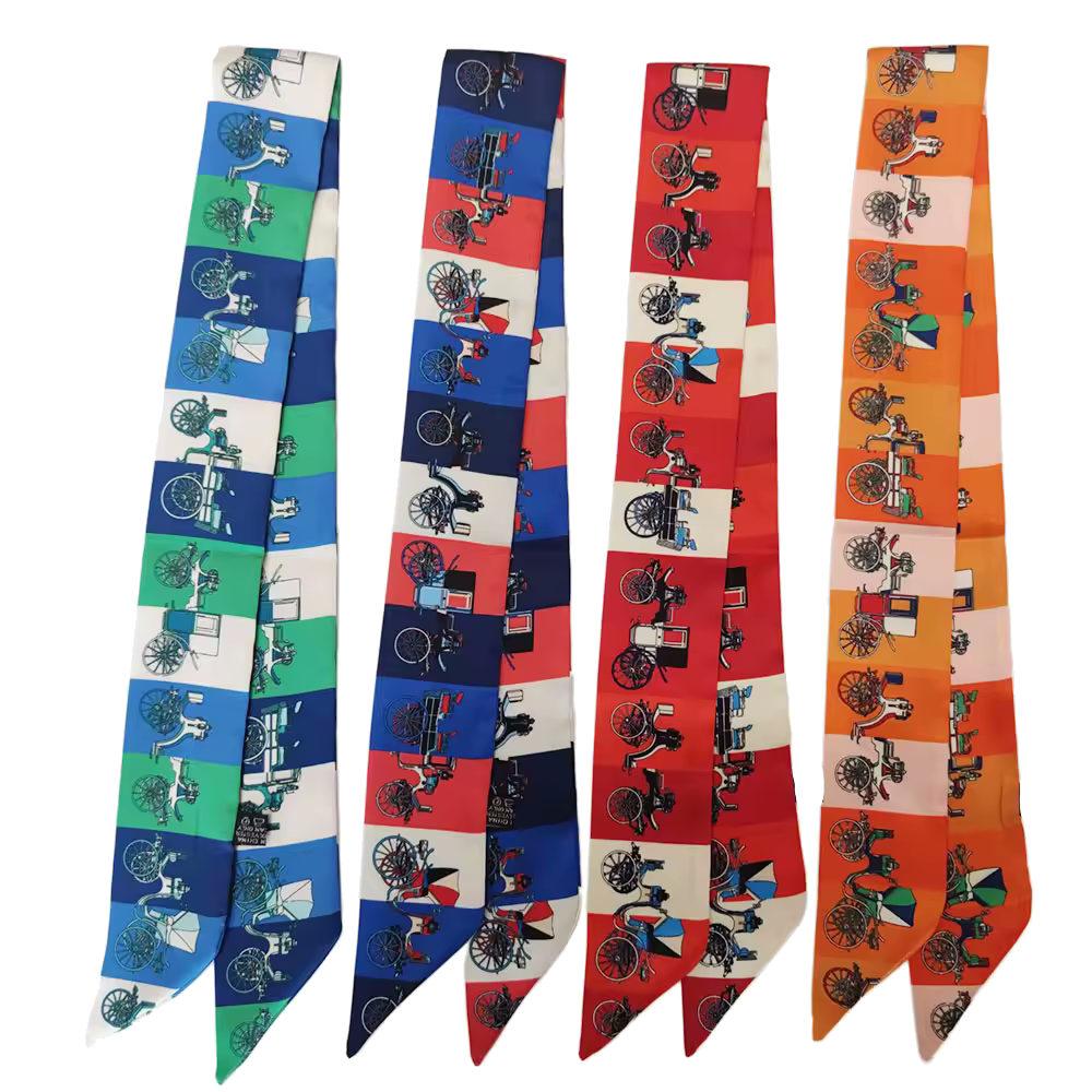 SALZBURG Horse Design Twilly Scarf, Hair or Handbag Tie - 85 x 5 cms