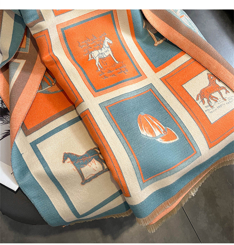 ENID Horse Design, Cashmere Blend, Pashmina/Shawl 180 x 65 cms
