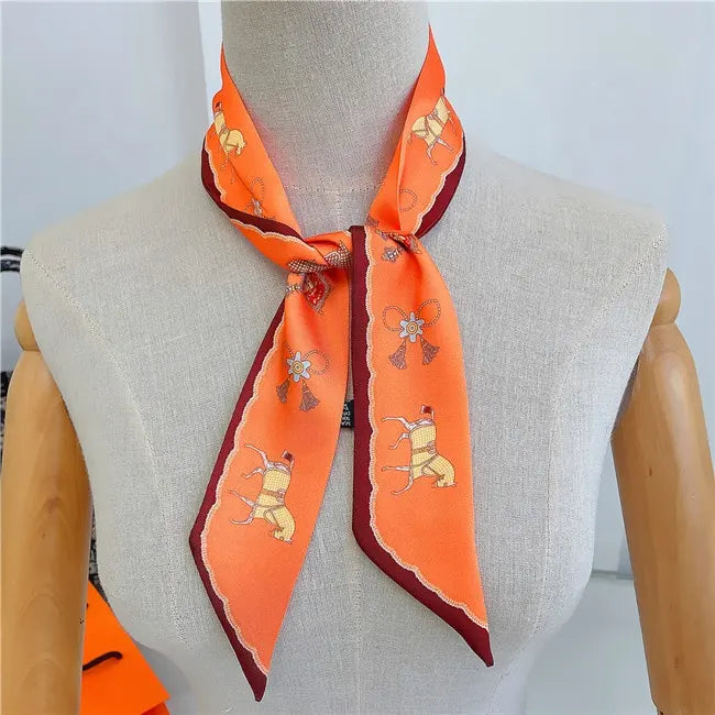 CHANTAL Horse Design Twilly Scarf, Hair or Handbag Tie - 85 x 5 cms
