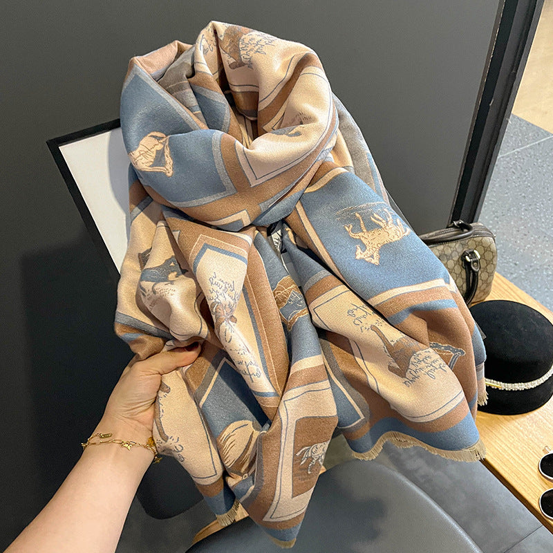 ENID Horse Design, Cashmere Blend, Pashmina/Shawl 180 x 65 cms
