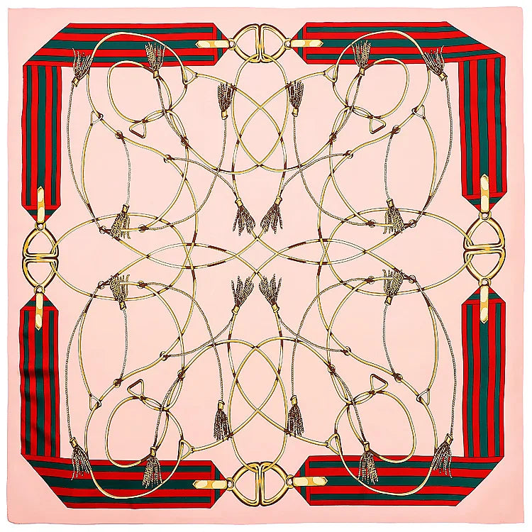 WINONA Horse Design, Man-Made Silk Twill Scarf - 100 x 100 cms